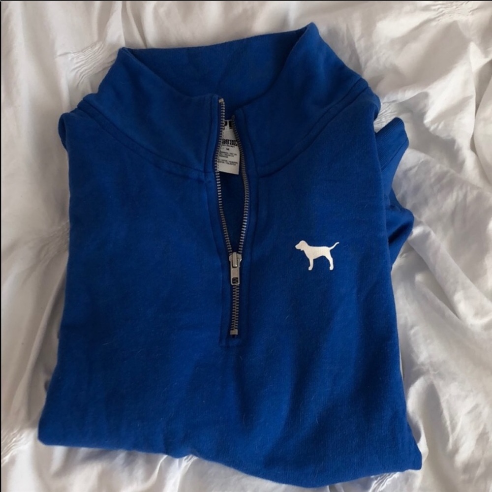 Blue PINK quarter zip